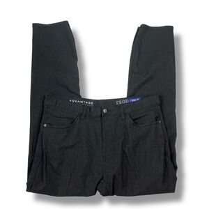 Izod Advantage Pants Mens 36x32 Black Straight Leg Chino Stretch
